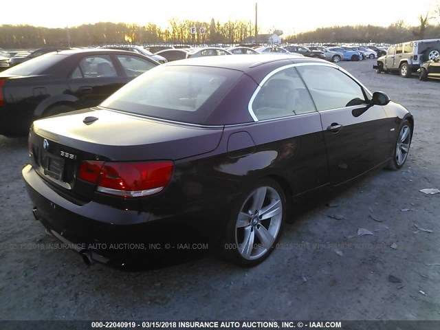 WBAWL73589P182744 - 2009 BMW 335 I MAROON photo 4