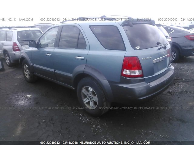 KNDJC733835167658 - 2003 KIA SORENTO EX/LX TEAL photo 3