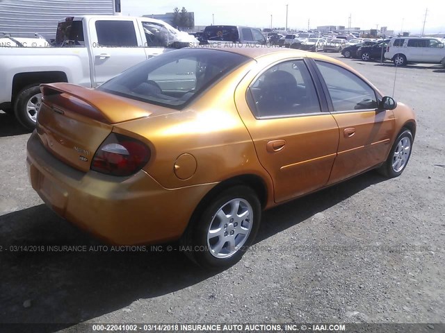 1B3ES56CX5D115589 - 2005 DODGE NEON SXT ORANGE photo 4