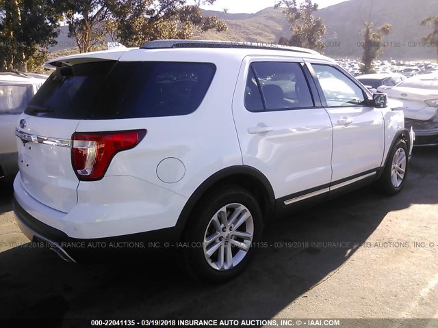 1FM5K7D82GGB95332 - 2016 FORD EXPLORER XLT WHITE photo 4