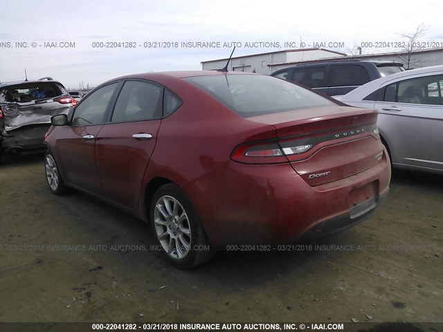 1C3CDFCB6ED678158 - 2014 DODGE DART LIMITED RED photo 3