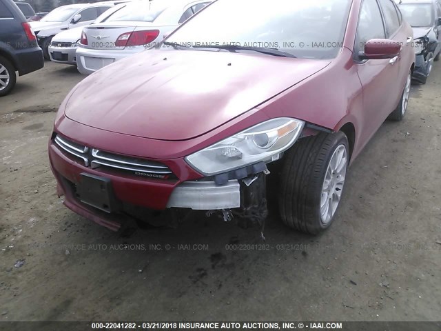 1C3CDFCB6ED678158 - 2014 DODGE DART LIMITED RED photo 6