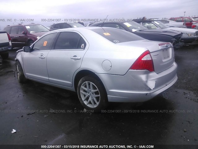 3FAHP0JAXCR178370 - 2012 FORD FUSION SEL SILVER photo 3