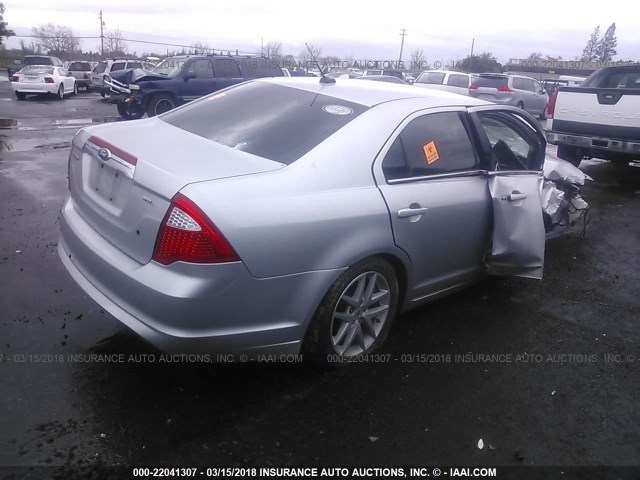 3FAHP0JAXCR178370 - 2012 FORD FUSION SEL SILVER photo 4