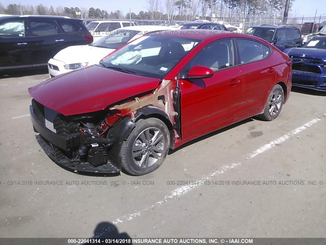 5NPD84LF0JH300904 - 2018 HYUNDAI ELANTRA SEL/VALUE/LIMITED RED photo 2