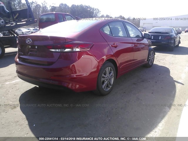 5NPD84LF0JH300904 - 2018 HYUNDAI ELANTRA SEL/VALUE/LIMITED RED photo 4