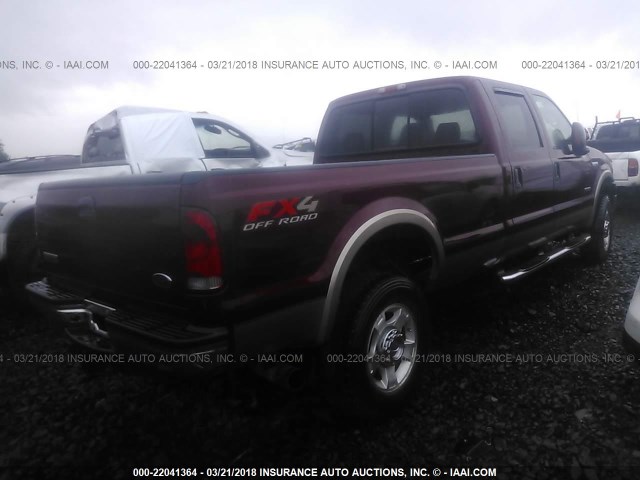 1FTWW31P96EB09669 - 2006 FORD F350 SRW SUPER DUTY BURGUNDY photo 4