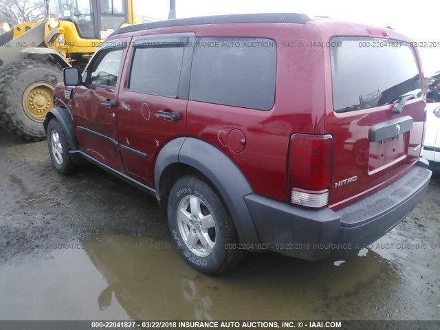 1D8GU28K47W556437 - 2007 DODGE NITRO SXT RED photo 3