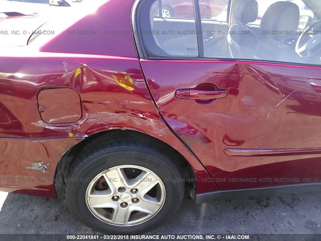 1G1ZT54835F285687 - 2005 CHEVROLET MALIBU LS ბურგუნდია ფოტო 6