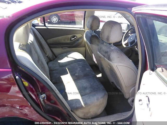 1G1ZT54835F285687 - 2005 CHEVROLET MALIBU LS ბურგუნდია ფოტო 8