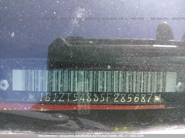 1G1ZT54835F285687 - 2005 CHEVROLET MALIBU LS ბურგუნდია ფოტო 9