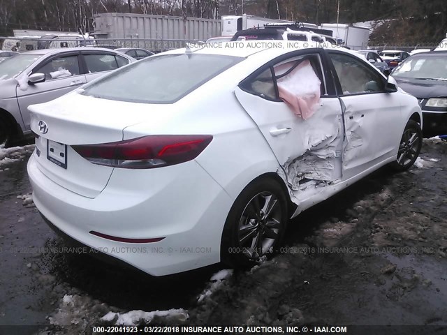 5NPD84LF6JH274521 - 2018 HYUNDAI ELANTRA SEL/VALUE/LIMITED WHITE photo 4