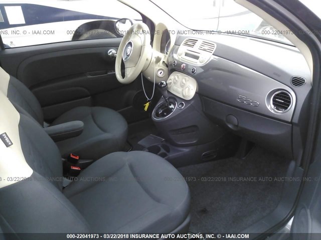 3C3CFFAR8DT652180 - 2013 FIAT 500 POP GRAY photo 5