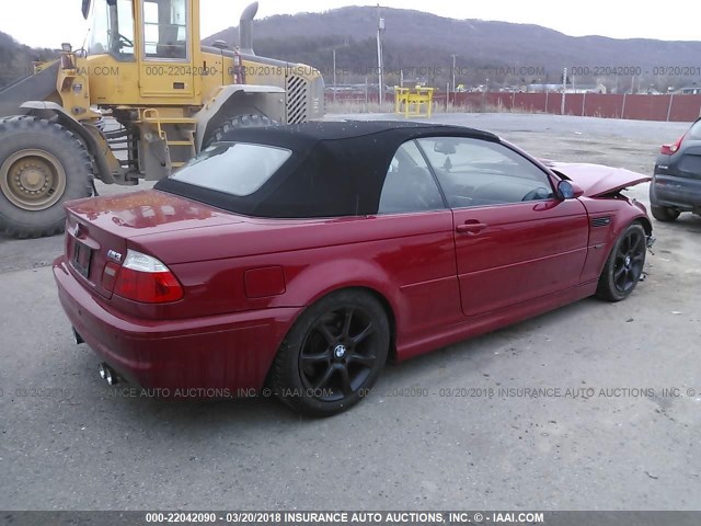 WBSBR93405PK10056 - 2005 BMW M3 RED photo 4