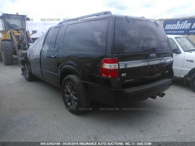 1FMJK1KT2HEA62442 - 2017 FORD EXPEDITION EL LIMITED BLACK photo 3