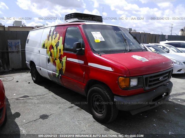 1FTRE14W75HA01992 - 2005 FORD ECONOLINE E150 VAN WHITE photo 1