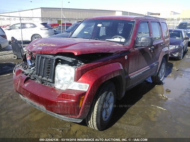 1J8GN28K79W528459 - 2009 JEEP LIBERTY SPORT RED photo 2