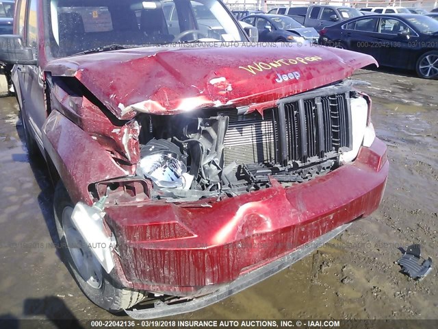 1J8GN28K79W528459 - 2009 JEEP LIBERTY SPORT RED photo 6