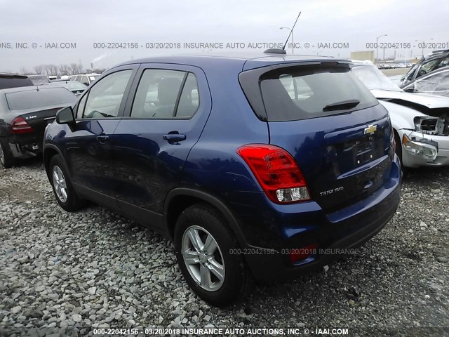 3GNCJNSB9HL201083 - 2017 CHEVROLET TRAX LS BLUE photo 3