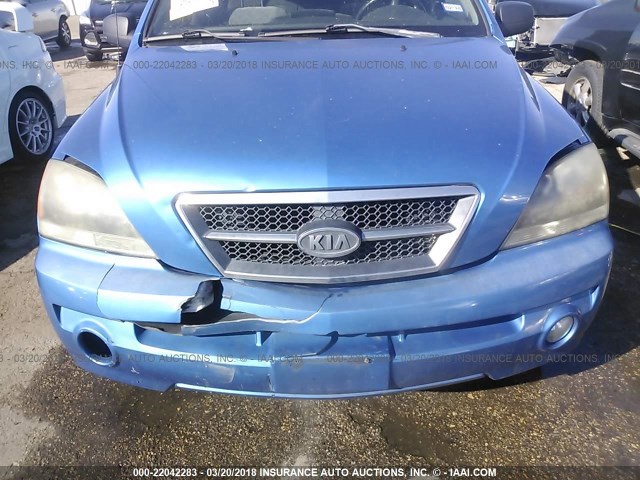 KNDJD733555425652 - 2005 KIA SORENTO EX/LX Light Blue photo 6