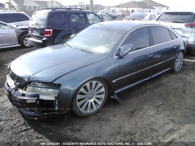 WAUML44E84N024591 - 2004 AUDI A8 L QUATTRO BLUE photo 2