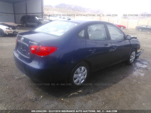 KMHDU46DX8U368516 - 2008 HYUNDAI ELANTRA GLS/SE/LIMITED BLUE photo 4