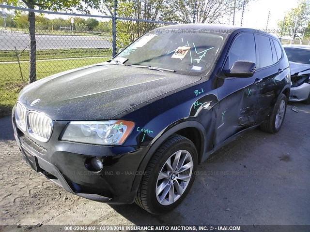 5UXWX9C52D0A32599 - 2013 BMW X3 XDRIVE28I BLACK photo 2