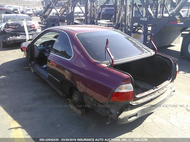 1HGCD7232VA011943 - 1997 HONDA ACCORD LX BURGUNDY photo 3