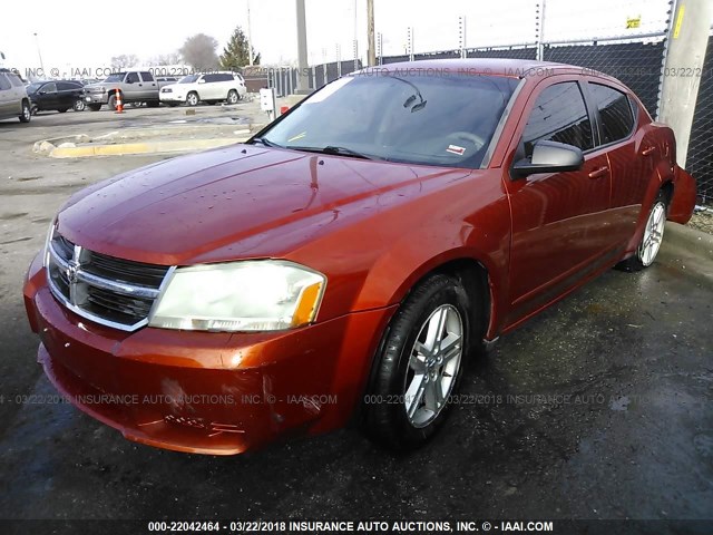 1B3LC56K58N172129 - 2008 DODGE AVENGER SXT ORANGE photo 2