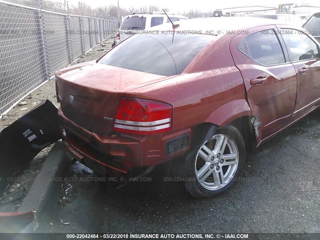 1B3LC56K58N172129 - 2008 DODGE AVENGER SXT ORANGE photo 6