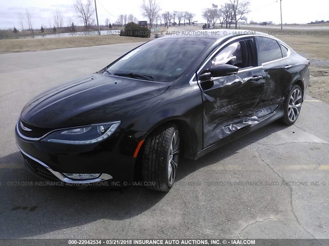 1C3CCCEG8FN573711 - 2015 CHRYSLER 200 C BLACK photo 2