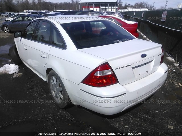 1FAHP25196G186364 - 2006 FORD FIVE HUNDRED LIMITED WHITE photo 3