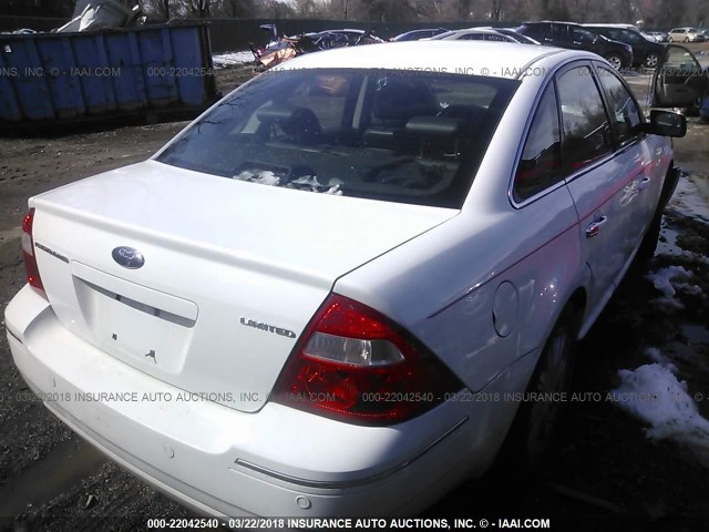 1FAHP25196G186364 - 2006 FORD FIVE HUNDRED LIMITED WHITE photo 4