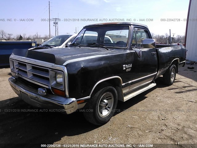 1B7FE16Y7KS157420 - 1989 DODGE D-SERIES D150 BLACK photo 2