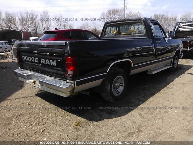 1B7FE16Y7KS157420 - 1989 DODGE D-SERIES D150 BLACK photo 4