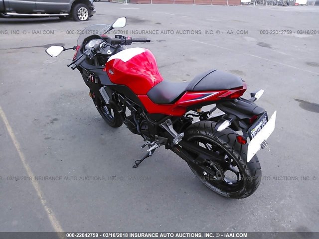 JKAEX8B1XGDA25560 - 2016 KAWASAKI EX300 B RED photo 3