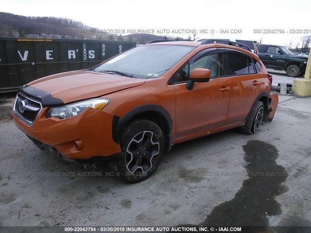 JF2GPAGCXE8285350 - 2014 SUBARU XV CROSSTREK 2.0 LIMITED ORANGE photo 2