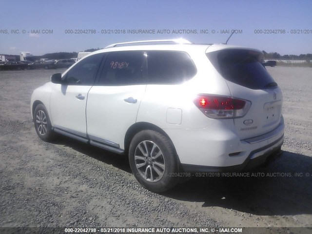 5N1AR2MNXDC612833 - 2013 NISSAN PATHFINDER S/SV/SL/PLATINUM WHITE photo 3