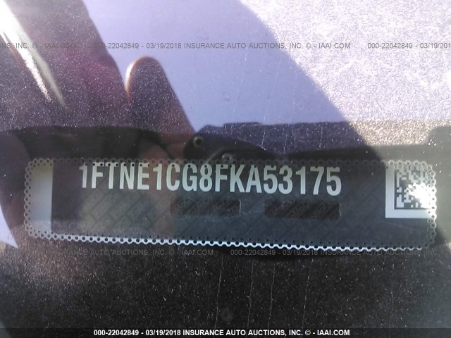1FTNE1CG8FKA53175 - 2015 FORD T-150 T-150 WHITE photo 9