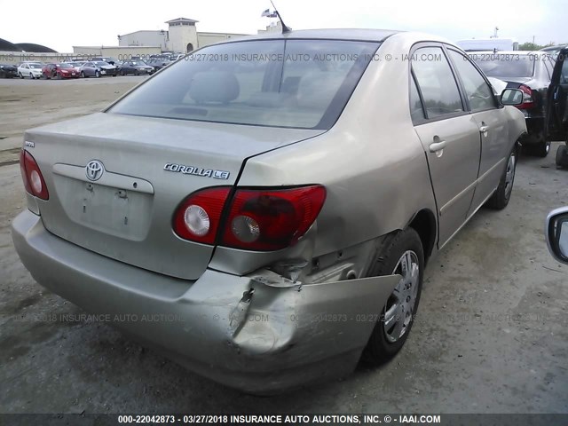 2T1BR30E25C456655 - 2005 TOYOTA COROLLA CE/LE/S BEIGE photo 4