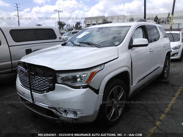 1GKKNPLS2HZ254143 - 2017 GMC ACADIA DENALI WHITE photo 2