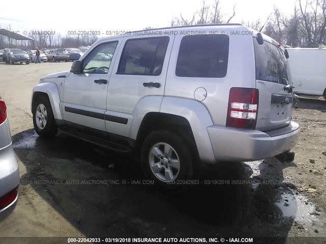 1J4PN2GK9BW504592 - 2011 JEEP LIBERTY SPORT SILVER photo 3