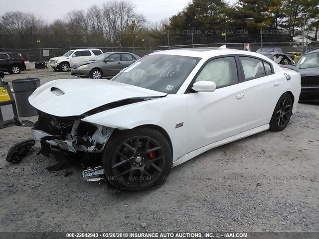 2C3CDXGJ9GH162339 - 2016 DODGE CHARGER R/T SCAT PACK WHITE photo 2