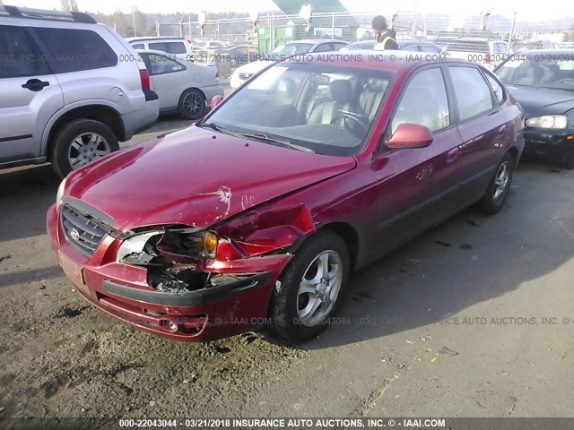 KMHDN56D46U179490 - 2006 HYUNDAI ELANTRA GLS/GT/LIMITED RED photo 2