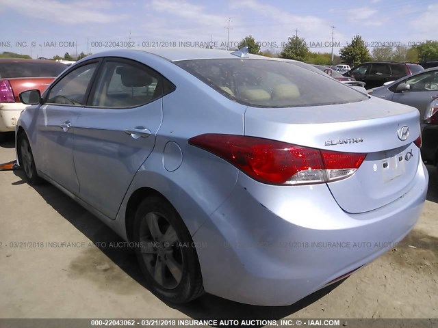 KMHDH4AE5CU402911 - 2012 HYUNDAI ELANTRA GLS/LIMITED Light Blue photo 3