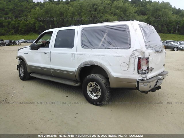 1FMNU43S61EA00230 - 2001 FORD EXCURSION LIMITED WHITE photo 3