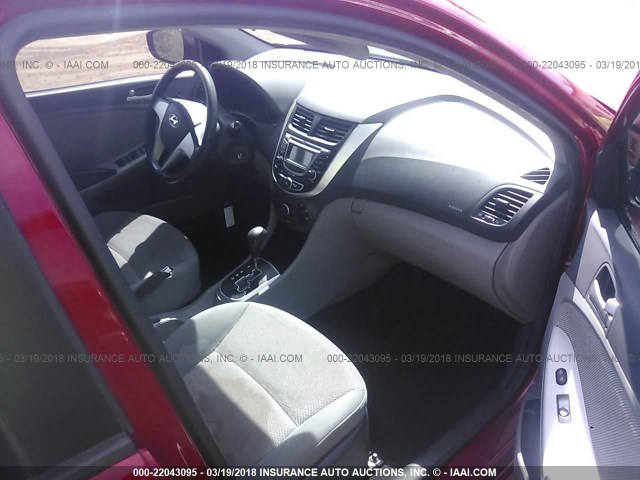 KMHCT4AE0DU397810 - 2013 HYUNDAI ACCENT GLS/GS RED photo 5