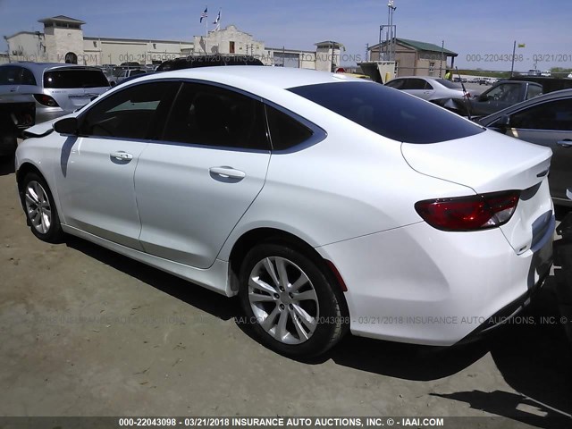 1C3CCCAB3FN726280 - 2015 CHRYSLER 200 LIMITED WHITE photo 3