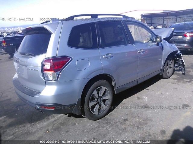 JF2SJARC0JH436974 - 2018 SUBARU FORESTER 2.5I LIMITED SILVER photo 4