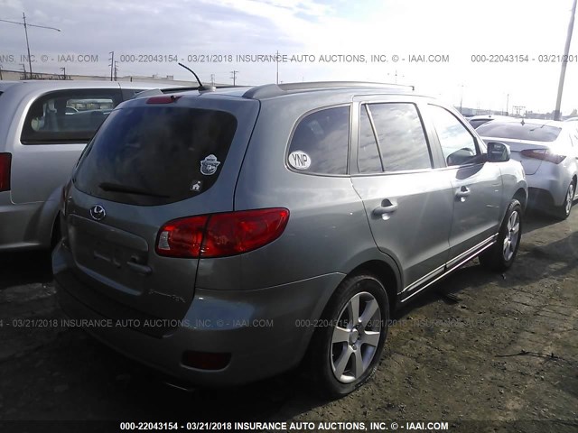 5NMSH13E68H137504 - 2008 HYUNDAI SANTA FE SE/LIMITED GRAY photo 4